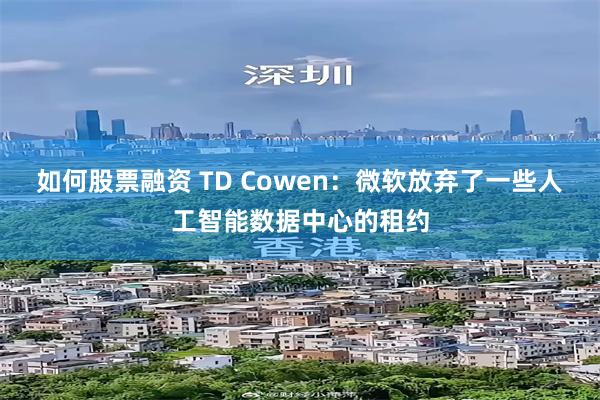 如何股票融资 TD Cowen：微软放弃了一些人工智能数据中心的租约