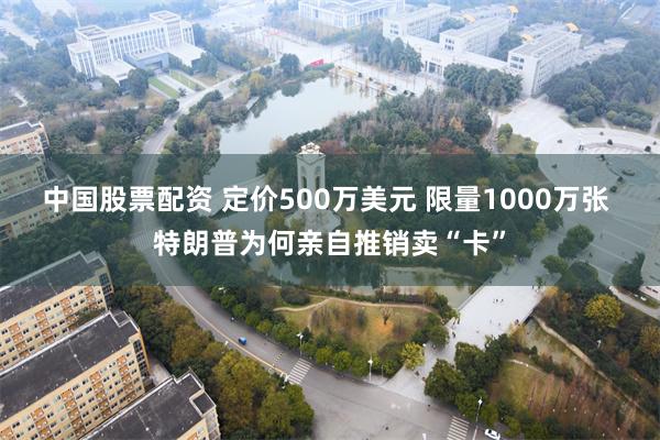 中国股票配资 定价500万美元 限量1000万张 特朗普为何亲自推销卖“卡”