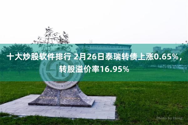 十大炒股软件排行 2月26日泰瑞转债上涨0.65%，转股溢价率16.95%