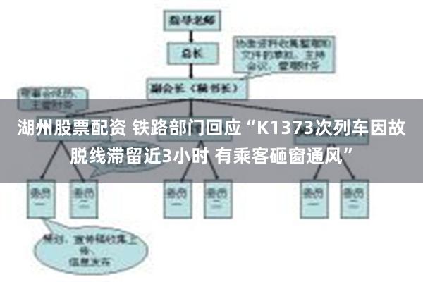 湖州股票配资 铁路部门回应“K1373次列车因故脱线滞留近3小时 有乘客砸窗通风”
