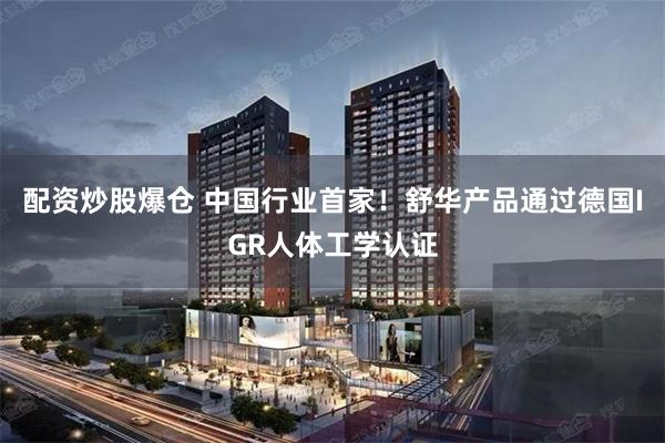 配资炒股爆仓 中国行业首家！舒华产品通过德国IGR人体工学认证