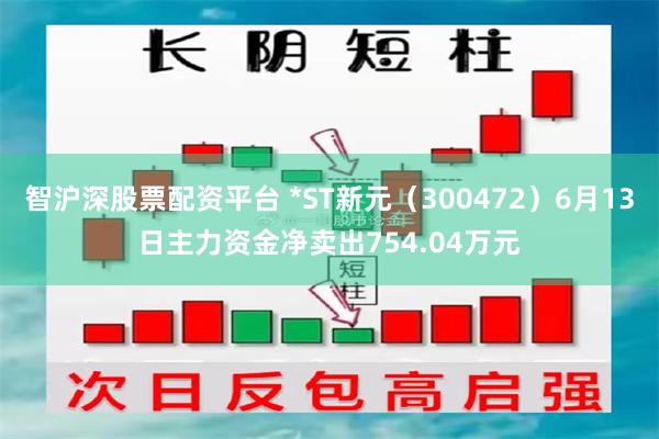 智沪深股票配资平台 *ST新元（300472）6月13日主力资金净卖出754.04万元