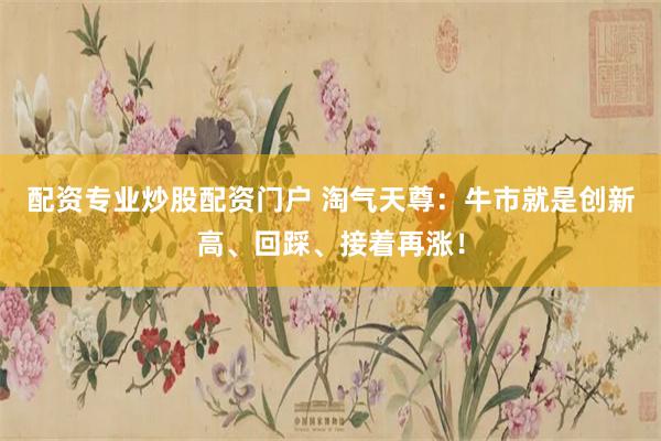 配资专业炒股配资门户 淘气天尊：牛市就是创新高、回踩、接着再涨！