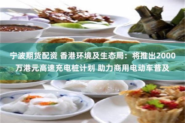 宁波期货配资 香港环境及生态局：将推出2000万港元高速充电桩计划 助力商用电动车普及