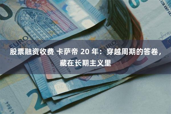 股票融资收费 卡萨帝 20 年:穿越周期的答卷,藏在长期主义里