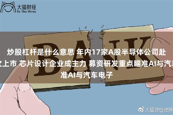 炒股杠杆是什么意思 年内17家A股半导体公司赴港二次上市 芯片设计企业成主力 募资研发重点瞄准AI与汽车电子