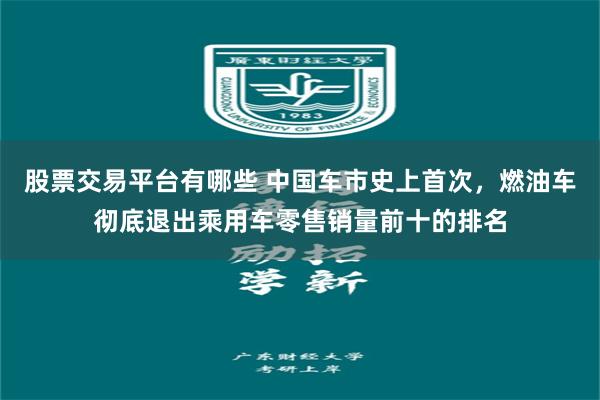 股票交易平台有哪些 中国车市史上首次,燃油车彻底退出乘用车零售销量前十的排名