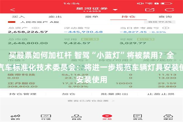 买股票如何加杠杆 智驾“小蓝灯”将被禁用？全国汽车标准化技术委员会：将进一步规范车辆灯具安装使用