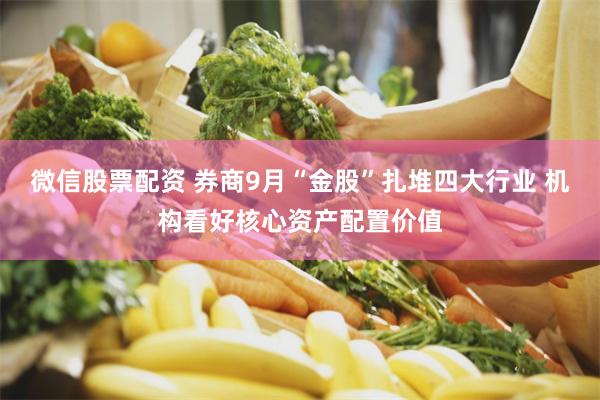 微信股票配资 券商9月“金股”扎堆四大行业 机构看好核心资产配置价值