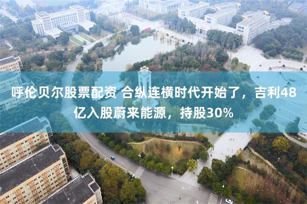 呼伦贝尔股票配资 合纵连横时代开始了，吉利48亿入股蔚来能源，持股30%