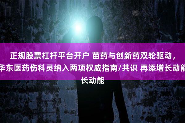 正规股票杠杆平台开户 苗药与创新药双轮驱动，华东医药伤科灵纳入两项权威指南/共识 再添增长动能