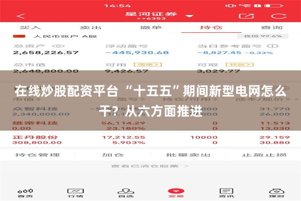 在线炒股配资平台 “十五五”期间新型电网怎么干？从六方面推进